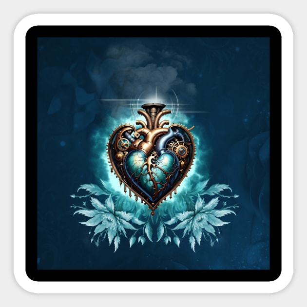Wonderful elegant steampunk heart. Sticker by Nicky2342